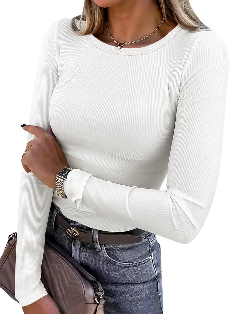 Long Sleeve Rib Knit Tee