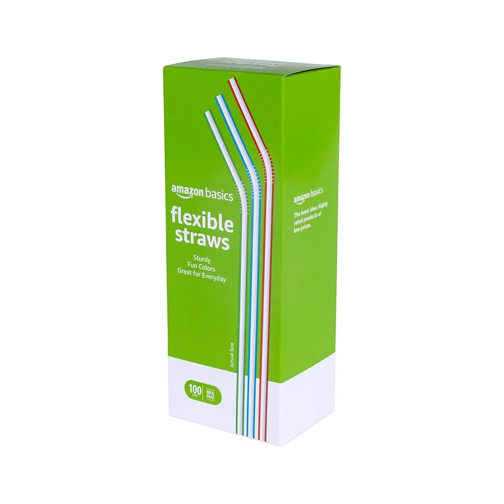 Striped Flex Straws (100-Count)