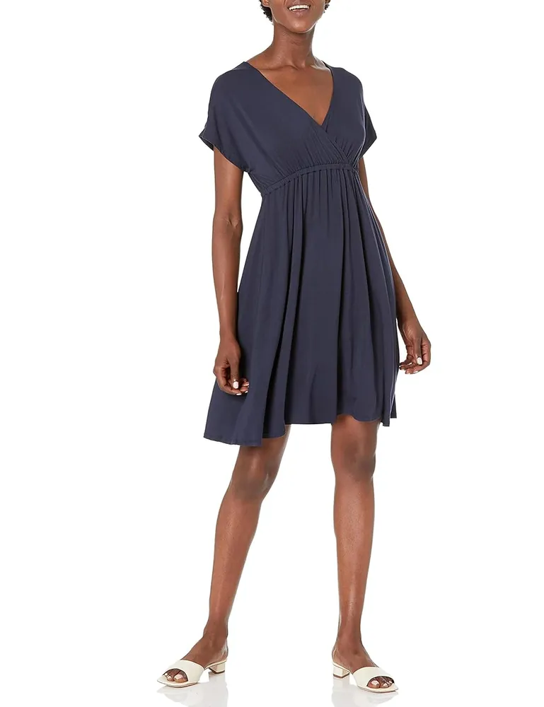Surplice V-Neck Swing Dress