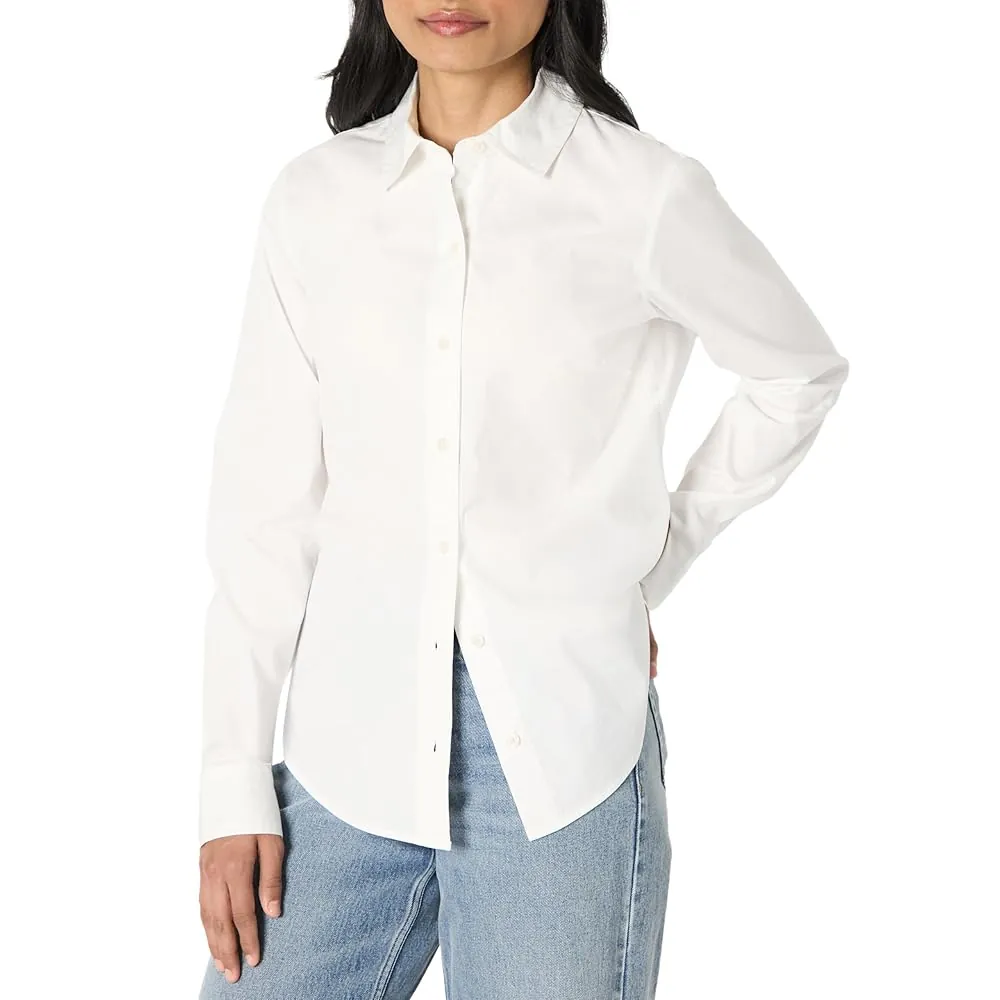 Stretch Poplin Button-Up