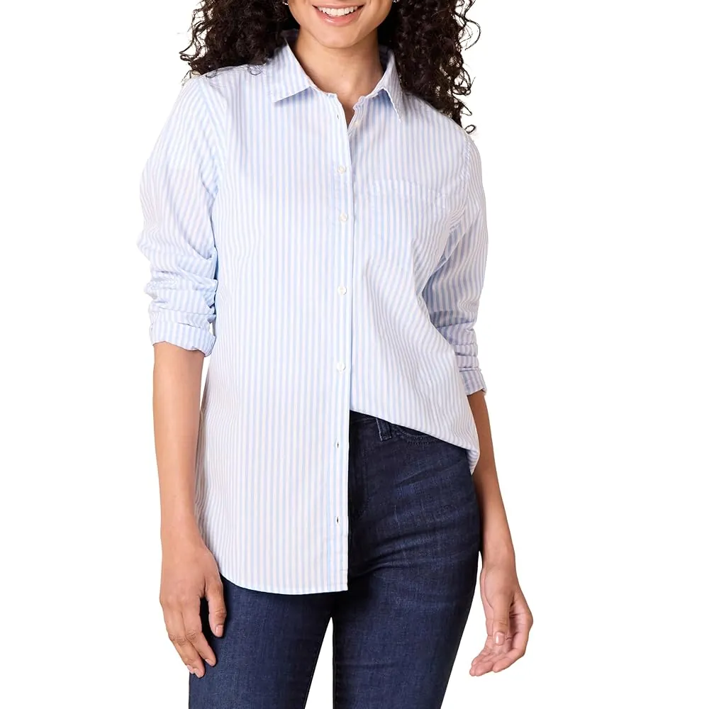 Long-Sleeve Button-Down Poplin Shirt