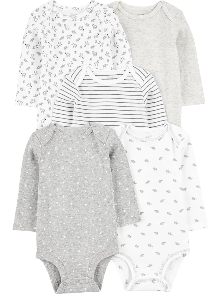 Long-Sleeve Bodysuit 5-Pack