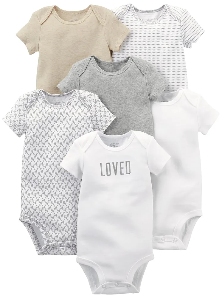 Short-Sleeve Bodysuit 6-Pack