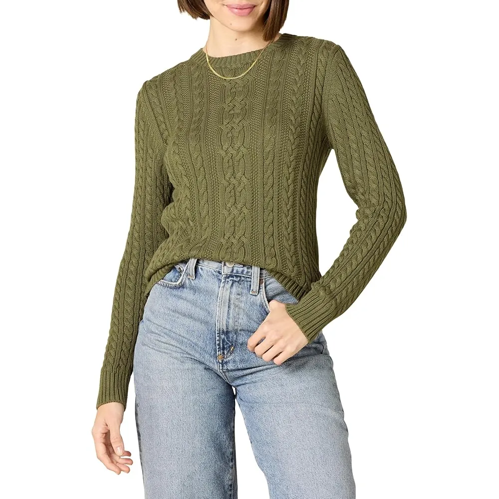 Cable-Knit Crewneck Sweater