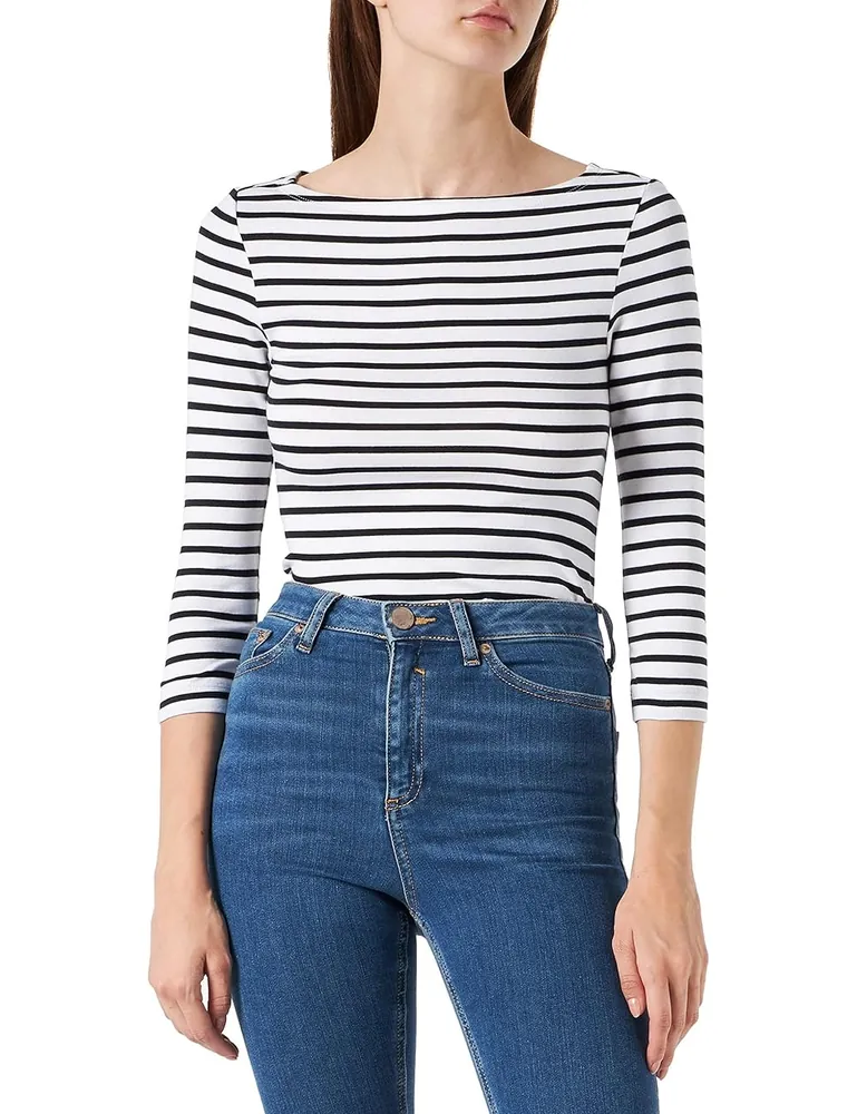 Boat Neck Rib T-Shirt