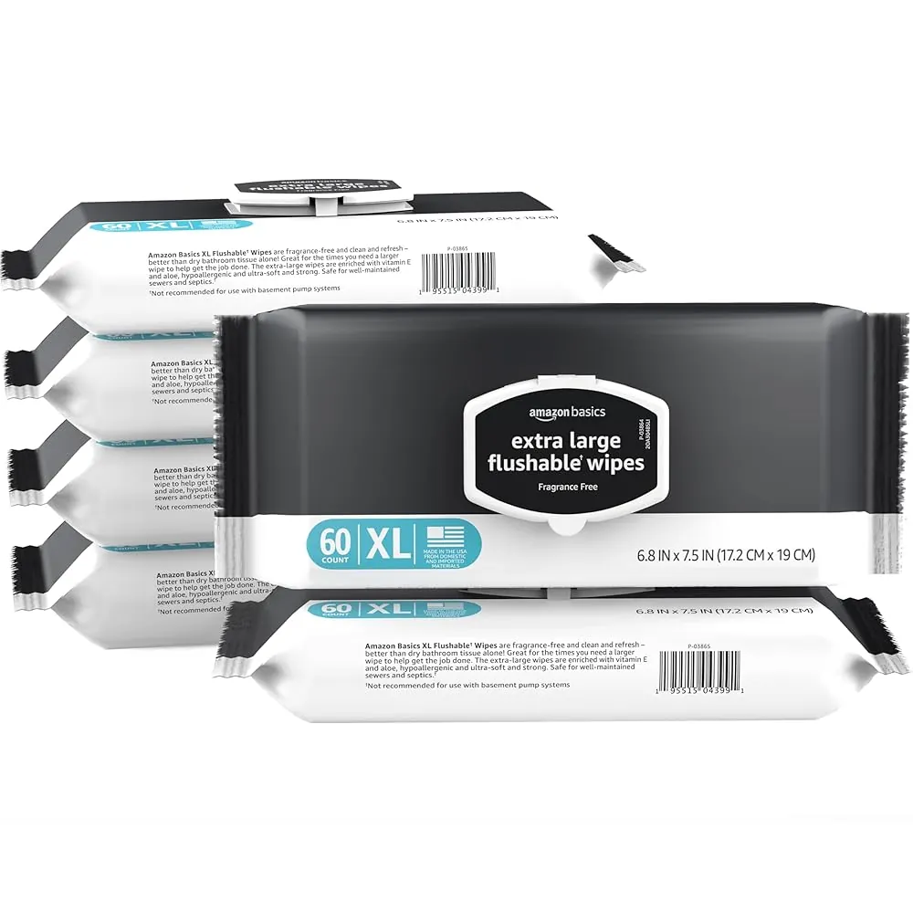 Extra-Large Flushable Wipes